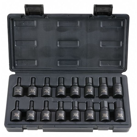 Blackhawk By Proto 1/2" Drive Impact Socket Set, SAE/Metric, 16 pcs UH-1216CS