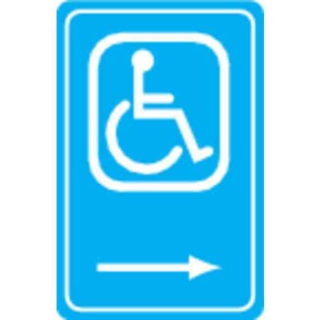 Zing Handicap Parking Sign, Right Arrow, 18X12, 2207 2207