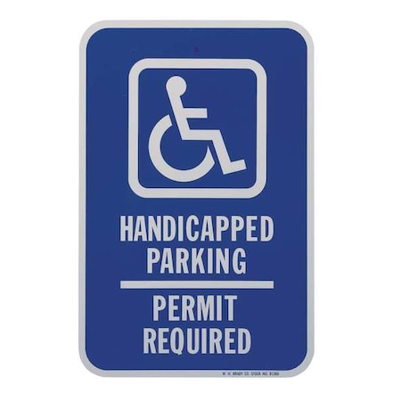 Zing Handicap Parking Sign, Permit , 18X12, 2212 2212