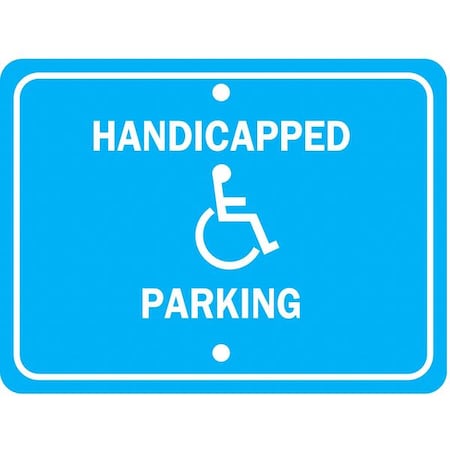Zing Handicap Parking Sign, 12" W, 18" H, English, Aluminum 2210