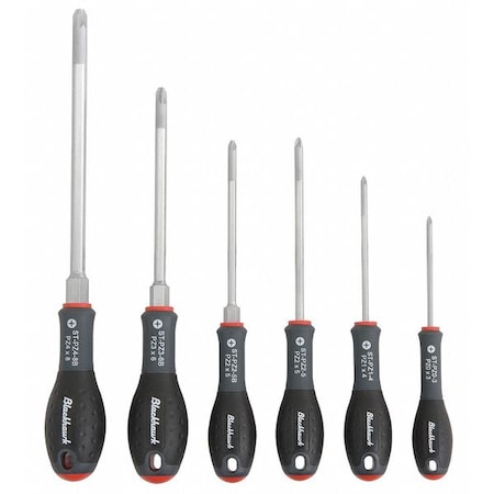 Blackhawk By Proto Screwdriver Set, Pozi-Drive, #0 to 5, 6 Pcs ST-6PZ
