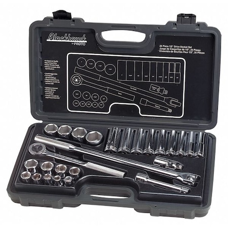 Blackhawk By Proto 1/2" Drive SAE, 26 pcs 1226NB