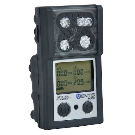 Industrial Scientific Ventis MX4 Multi-Gas Detector, IP66/IP67, Audible, Vibrating, Visual, LCD with Backlight VTS-K5232100101