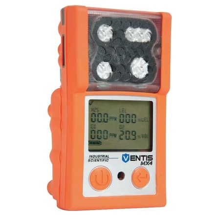 Industrial Scientific Ventis MX4 Multi-Gas Detector, IP66/IP67, Audible, Vibrating, Visual, LCD with Backlight VTS-K5232101101