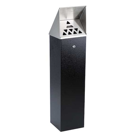 No Butts Bin Co Cigarette Receptacle, Black, 1.75 gal HDD04