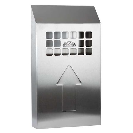 No Butts Bin Co Cigarette Receptacle, Silver, 0.5 gal NBB01