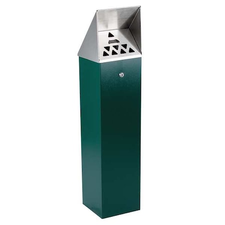 No Butts Bin Co Cigarette Receptacle, Green, 1.75 gal HDD03