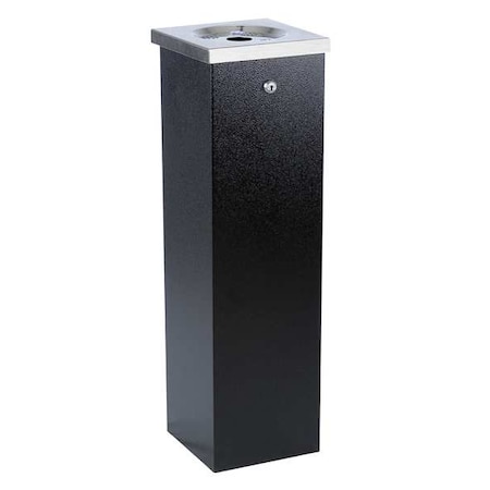 No Butts Bin Co Cigarette Receptacle, Black, 1.75 gal FLT04