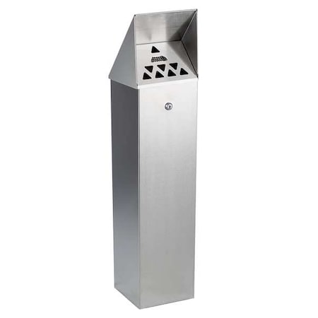 No Butts Bin Co Cigarette Receptacle, Silver, 1.75 gal HDD01