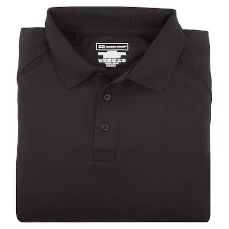 5.11 Tactical Polo Shirt, 100% Polyester, Button, 2 Pocket(s), Black, L 71049