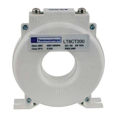 Schneider Electric Solid Core Current Transformer, 0 to 200A, 0 to 1A, Screw Terminal LT6CT2001