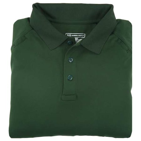 5.11 Tactical Polo Shirt, 100% Polyester, Button, 2 Pocket(s), Dark Green, 3XL 71049
