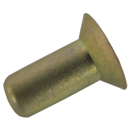 Zoro Select Solid Rivet, Countersunk Head, 0.0938 in Dia., 0.25 in L, Aluminum Body, 250 PK 26AD0304-EA-250