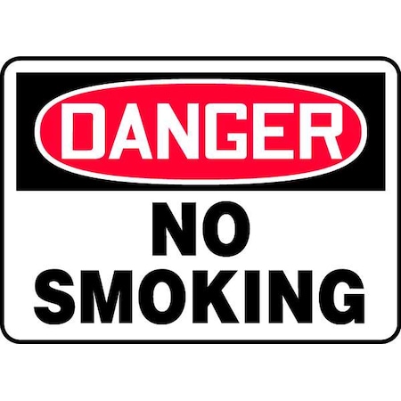 Accuform Danger No Smoking Sign, 10" H, 14 in W, Rectangle, English, MSMK133VA MSMK133VA