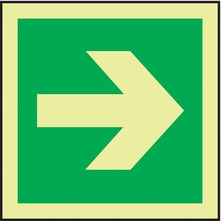 Accuform Exit Sign, Plastic, 6" W, 6" H, Pictogram Only, Green, Yellow MLMR142GX