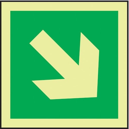 Accuform Exit Sign, Polyester, 6" W, 6" H, Pictogram Only, Green, Yellow MLMR144GE