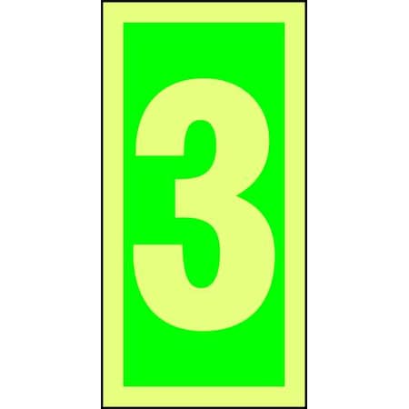 Accuform IMO Safety Sign, Number = 3, 3" W x 6" H, Rectangle, MLMR303GE MLMR303GE