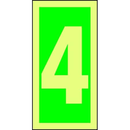 Accuform IMO Safety Sign, Number = 4, 3" W x 6" H, Rectangle, MLMR304GX MLMR304GX