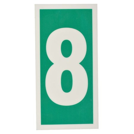 Accuform IMO Safety Sign, Number = 8, 3" W x 6" H, Rectangle, MLMR308GE MLMR308GE