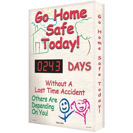 Accuform Electronic Safety Scoreboard, 28 in H x, 20 in W, Aluminum SCK106