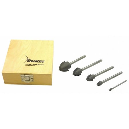 Wingits Apache 200 Drill Bit Kit 1/4", 1/2", 3/4", 1", 1-1/4", 5PK WA2005PCS