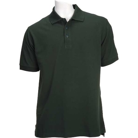 5.11 Tactical Polo Shirt, 100% Cotton, Button, Dark Green, 2XL 41060