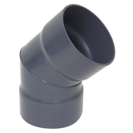 Plastic Supply 45 Degree Elbow, 10 in Duct Dia, Type I PVC, 17" L PVCED10