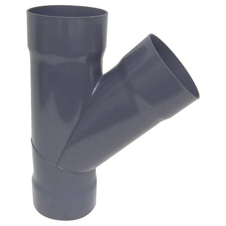 Plastic Supply 10"dia 27 1/4"L 45 Degrees  PVC Wye Branch, 10 in Duct Dia, Type I PVC, 27-1/4" L PVCW10