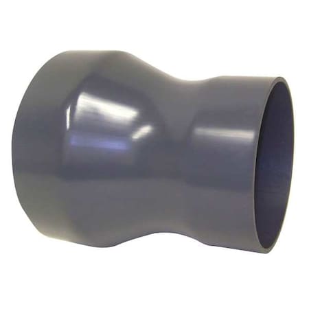PLASTIC SUPPLY Reducer Coupling, 10 in x 8 in Duct Dia, Type I PVC, 8-5/8" L PVCR10X08