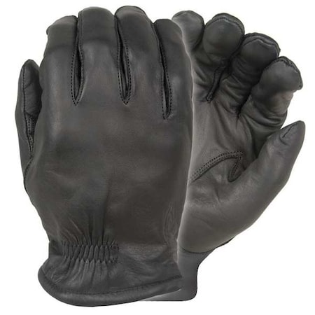 Damascus Gear Law Enforcement Glove, Cowhide Leather Palm, 7" Length, Shirred Cuff, Full Finger, Black, Size L DFS2000LG