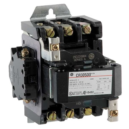 Ge 480VAC Non-Reversing Magnetic Contactor 3P 45A NEMA 2 CR305D004