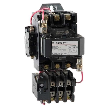 Ge Magnetic Motor Starter, Non-Reversing, 480V AC, 3 P CR306D004