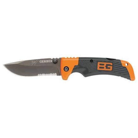 Gerber Folding Knife, Serrated, Drop Point, 3-5/16 31-000754