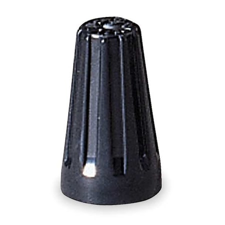 Ideal Twist-On Wire Connector, 16 AWG Max, Black, Polybutylene Terephthalate Insulation, 300 V, 100 PK 30-3627