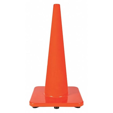 Zoro Select Traffic Cone, PVC, Non-Reflective, 28 in Height, 10 lb, Orange 6VKH0