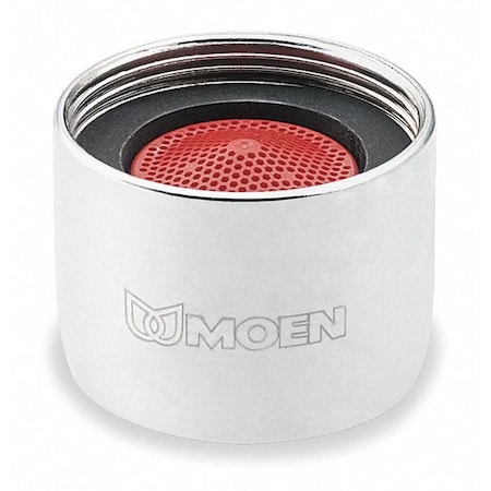 Moen 2.2 gpm Outlet, 55/64"-27 Thread Size, Chrome, Brass 3924