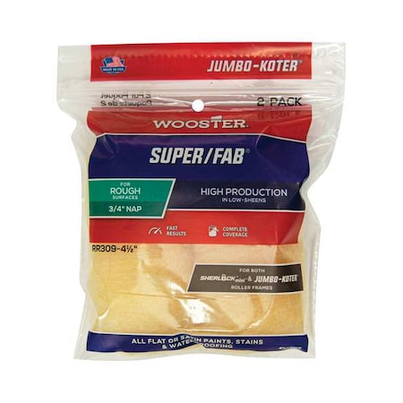 Wooster 4-1/2" Mini Paint Roller Cover, 3/4" Nap, Knit Fabric RR309-4 1/2