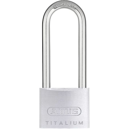 ABUS Padlock, Keyed Different, Long Shackle, Square Aluminum Body, Steel Shackle, 7/8 in W 64TI/40HB-63 KD