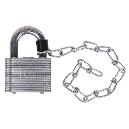 Abus Keyed Padlock, Open, Square Steel Body, Hardened Steel Shackle, 13/16 in W, 10 PK 41USG/45 KA x10 Chain