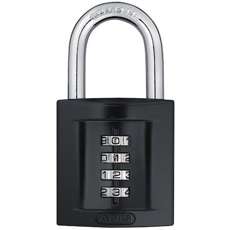 Abus Combination Padlock, Front, Black/Silver 158/50