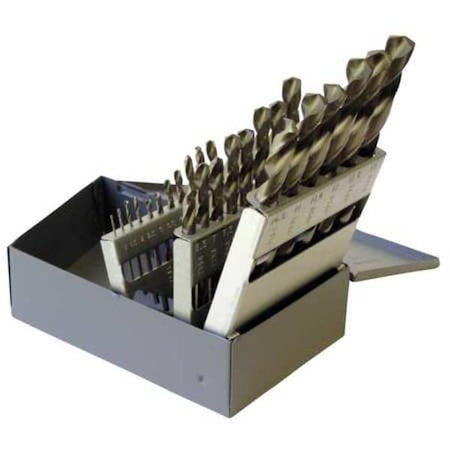 Chicago-Latrobe 135 Degree Heavy-Duty Cobalt Jobber Length Drill Set Chicago-Latrobe 550ASP Straw HSS-CO 5%-M35 1mm-13mm 47925
