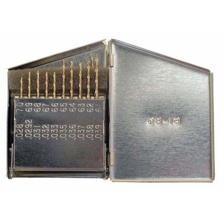 Chicago-Latrobe 20PC 135 Deg Heavy-Duty Cobalt Jobber Length Drill Set Chicago-Latrobe 550 Straw HSS-CO 8%, N61-No 80 45657