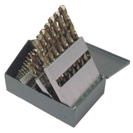 Chicago-Latrobe 29PC 135 Degree Heavy-Duty Cobalt Jobber Length Drill Set Chicago-Latrobe 550ASP Straw HSS-CO 8% 1/16-1/2 47796