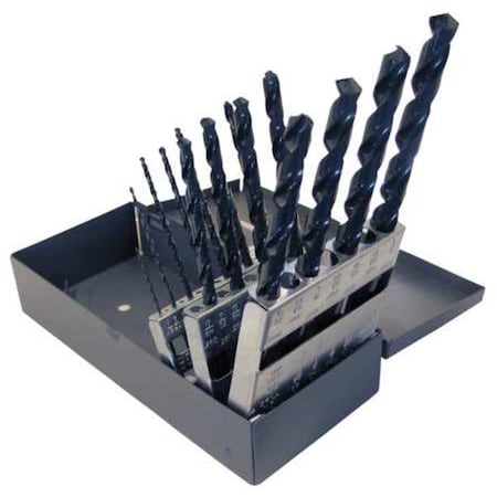 Chicago-Latrobe 60PC 118 Deg General Purpose Taper Length Drill Set Chicago-Latrobe 120 Steam Oxide HSS No 1-No 60 69865
