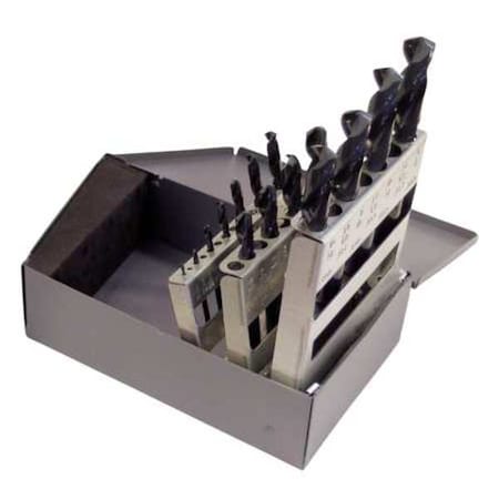Chicago-Latrobe 15PC 135 Degree Heavy-Duty Screw Machine Lngth Drill Set Chicago-Latrobe 159 Steam Oxide HSS 1/16-1/2x1/32 69889