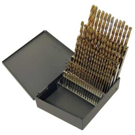 Chicago-Latrobe 60PC 118 Degree General Purpose Jobber Lengh Drill Set Chicago-Latrobe 150-TN TiN HSS No 1-No 60 69863