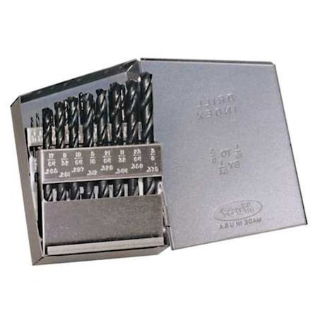 Chicago-Latrobe 21PC 135 Degree Heavy-Duty Jobber Length Drill Set Chicago-Latrobe 150ASP Steam Oxide HSS 1/16-3/8x1/64 69851