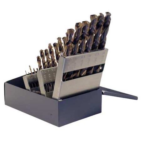 Chicago-Latrobe 25PC 135 Degree Heavy-Duty Cobalt Jobber Lngth Drill Set Chicago-Latrobe 550 Straw HSS-CO 8% 1mm-13mmx.5mm 54127