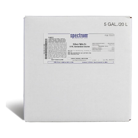 Spectrum Chemical Slvr Ntrt, 0.1N, Stdzd Sltn, 20L S-163-20LT