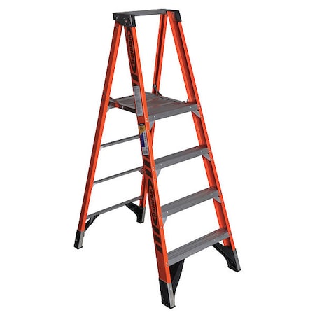 Werner 6 ft Fiberglass Platform Stepladder, 375 lb Capacity P7404